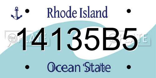 14135B5 Rhode Island License Plate