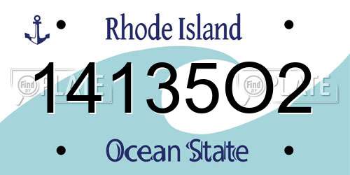14135O2 Rhode Island License Plate