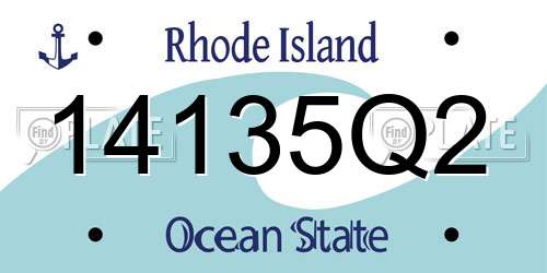 14135Q2 Rhode Island License Plate