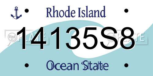14135S8 Rhode Island License Plate