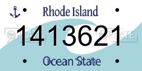 1413621 Rhode Island License Plate