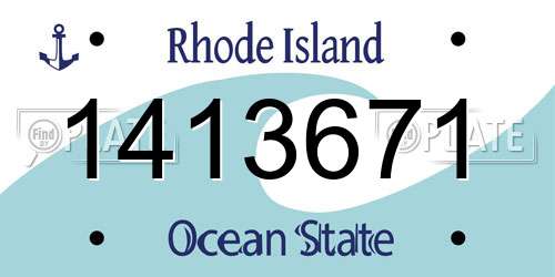 1413671 Rhode Island License Plate