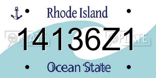 14136Z1 Rhode Island License Plate
