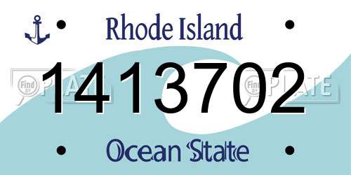 1413702 Rhode Island License Plate