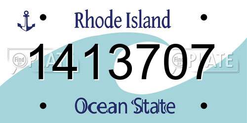 1413707 Rhode Island License Plate