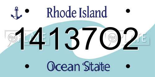 14137O2 Rhode Island License Plate