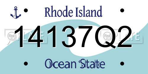 14137Q2 Rhode Island License Plate