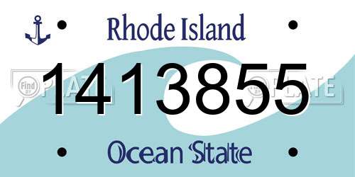 1413855 Rhode Island License Plate