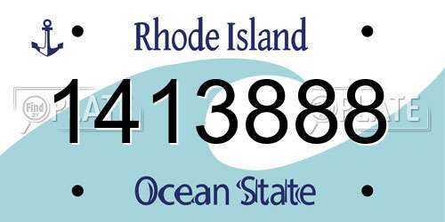 1413888 Rhode Island License Plate