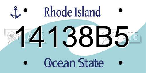 14138B5 Rhode Island License Plate