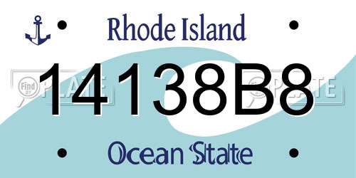 14138B8 Rhode Island License Plate