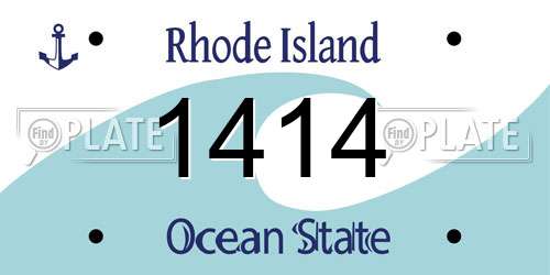 1414 Rhode Island License Plate