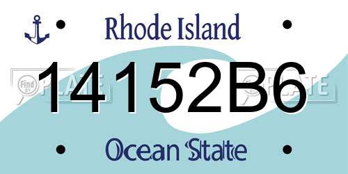 14152B6 Rhode Island License Plate