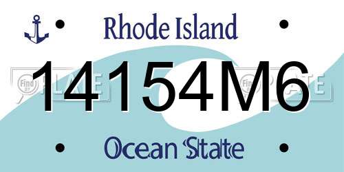 14154M6 Rhode Island License Plate