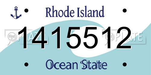 1415512 Rhode Island License Plate