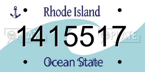 1415517 Rhode Island License Plate