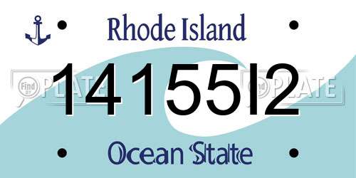 14155I2 Rhode Island License Plate