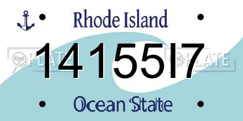 14155I7 Rhode Island License Plate