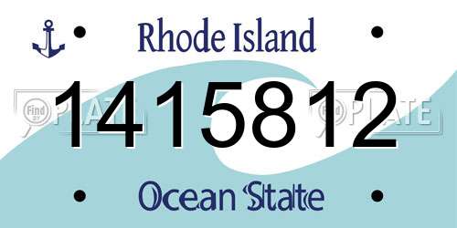 1415812 Rhode Island License Plate