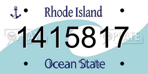 1415817 Rhode Island License Plate