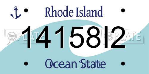 14158I2 Rhode Island License Plate