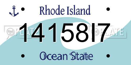 14158I7 Rhode Island License Plate