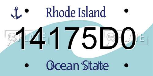 14175D0 Rhode Island License Plate