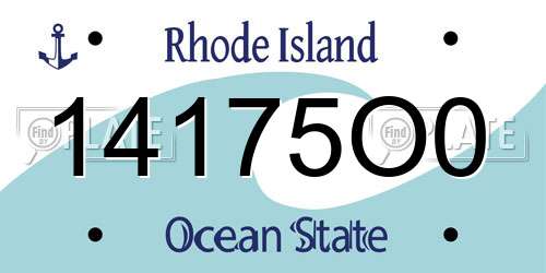 14175O0 Rhode Island License Plate