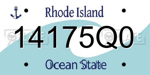 14175Q0 Rhode Island License Plate