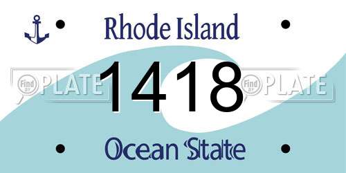 1418 Rhode Island License Plate