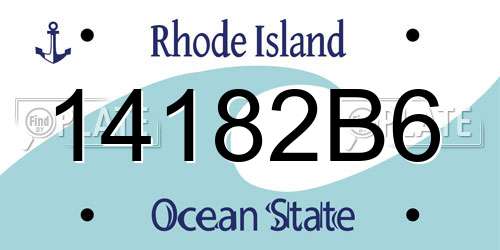 14182B6 Rhode Island License Plate