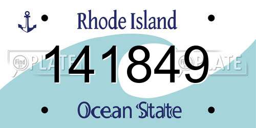 141849 Rhode Island License Plate