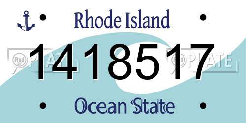 1418517 Rhode Island License Plate