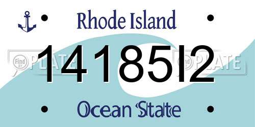 14185I2 Rhode Island License Plate