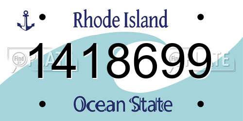 1418699 Rhode Island License Plate