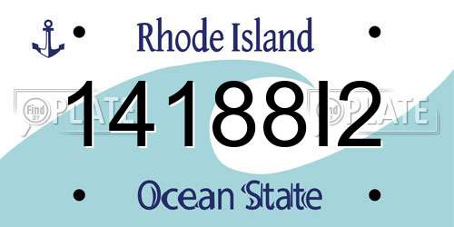 14188I2 Rhode Island License Plate