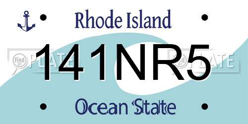 141NR5 Rhode Island License Plate