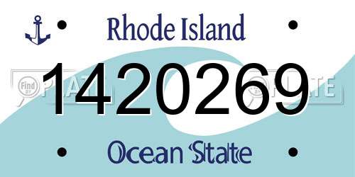 1420269 Rhode Island License Plate