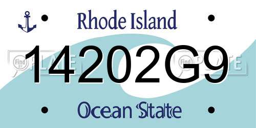14202G9 Rhode Island License Plate
