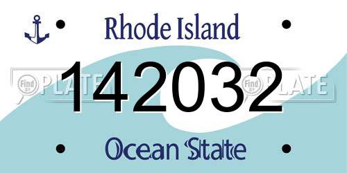 142032 Rhode Island License Plate