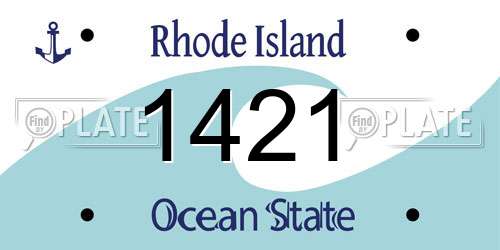 1421 Rhode Island License Plate