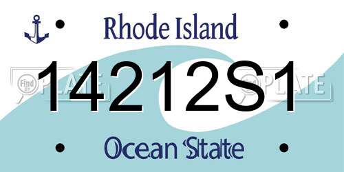 14212S1 Rhode Island License Plate
