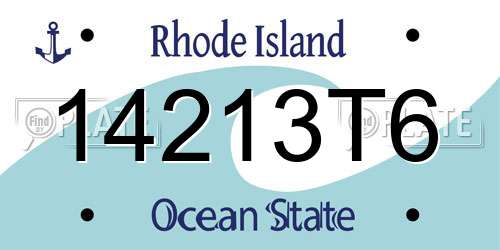 14213T6 Rhode Island License Plate