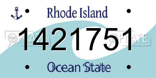 1421751 Rhode Island License Plate