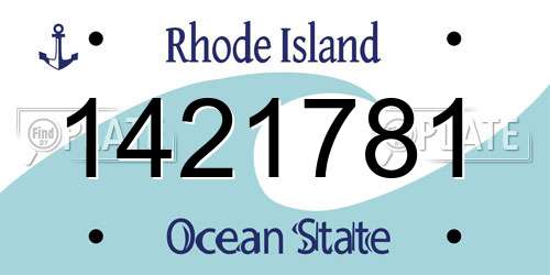 1421781 Rhode Island License Plate