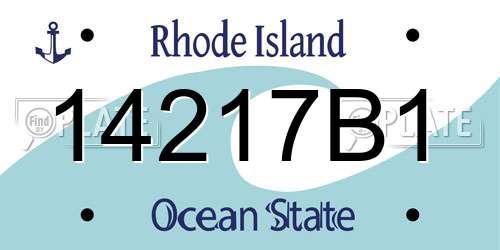 14217B1 Rhode Island License Plate