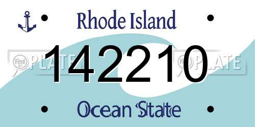 142210 Rhode Island License Plate