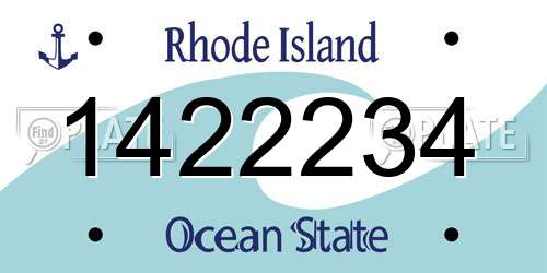 1422234 Rhode Island License Plate
