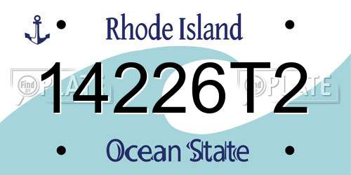 14226T2 Rhode Island License Plate