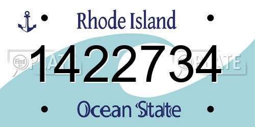 1422734 Rhode Island License Plate